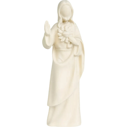 Modern Wooden Sacred Heart of Jesus Sculpture from Val Gardena