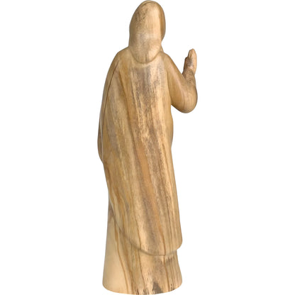 Modern Wooden Sacred Heart of Jesus Sculpture from Val Gardena