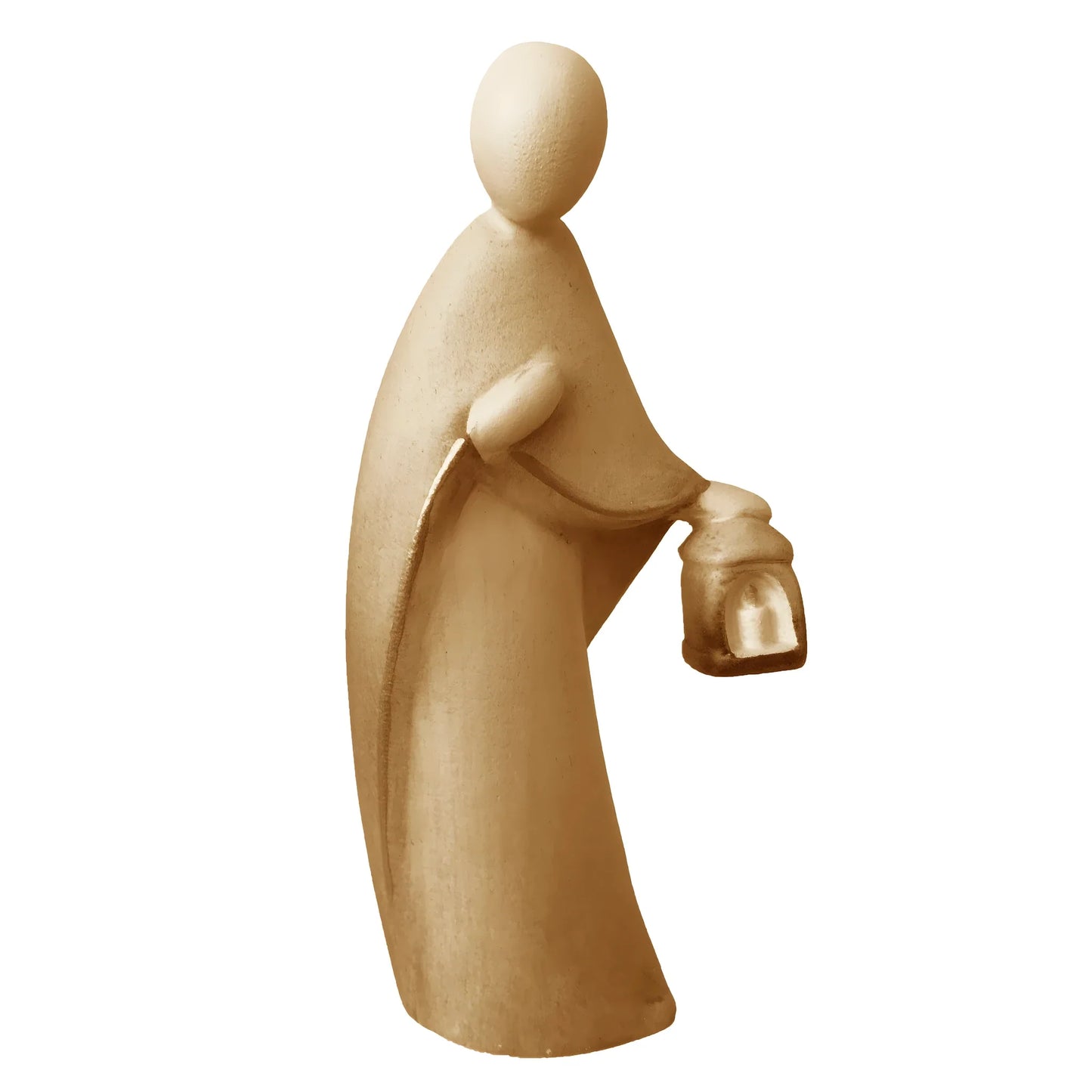 Saint Joseph Sculpture with Lantern - Maple Wood