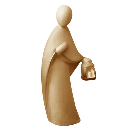 Saint Joseph Sculpture with Lantern - Maple Wood