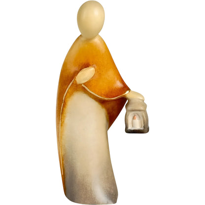 Saint Joseph Sculpture with Lantern - Maple Wood