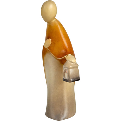 Saint Joseph Sculpture with Lantern - Maple Wood