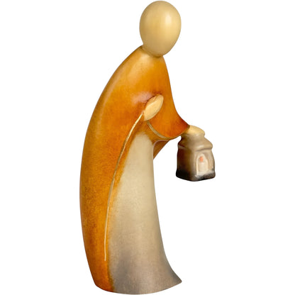 Saint Joseph Sculpture with Lantern - Maple Wood