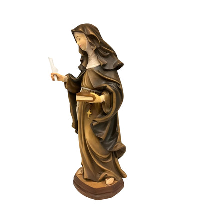 Sculpture of Saint Eva of Liège in Fine Val Gardena Wood