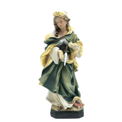 Saint Flora Martyr Sculpture in Val Gardena Wood, Hand-painted