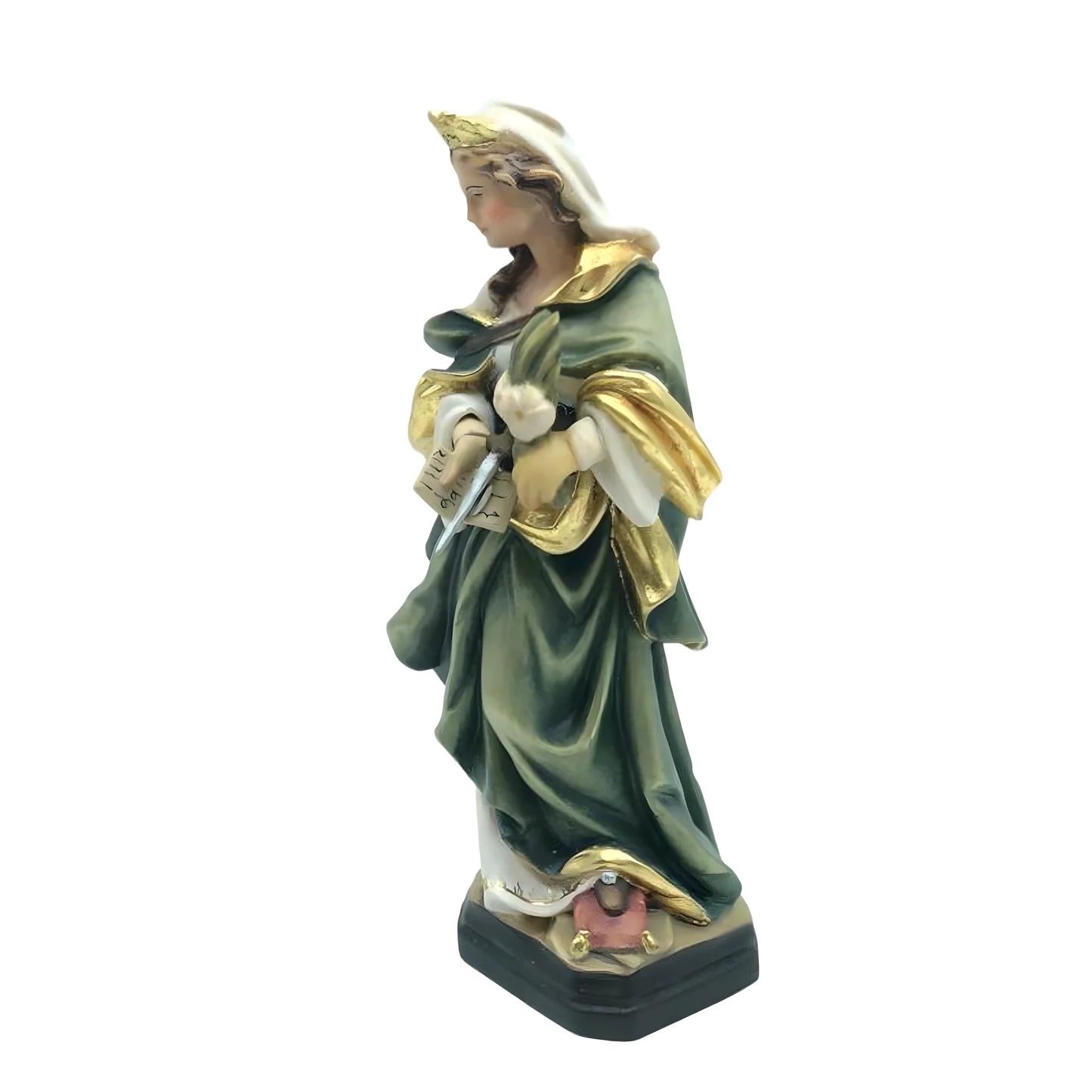 Saint Flora Martyr Sculpture in Val Gardena Wood, Hand-painted