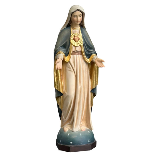 Sculpture of the Immaculate Heart of Mary, Val Gardena Wood Craftsmanship