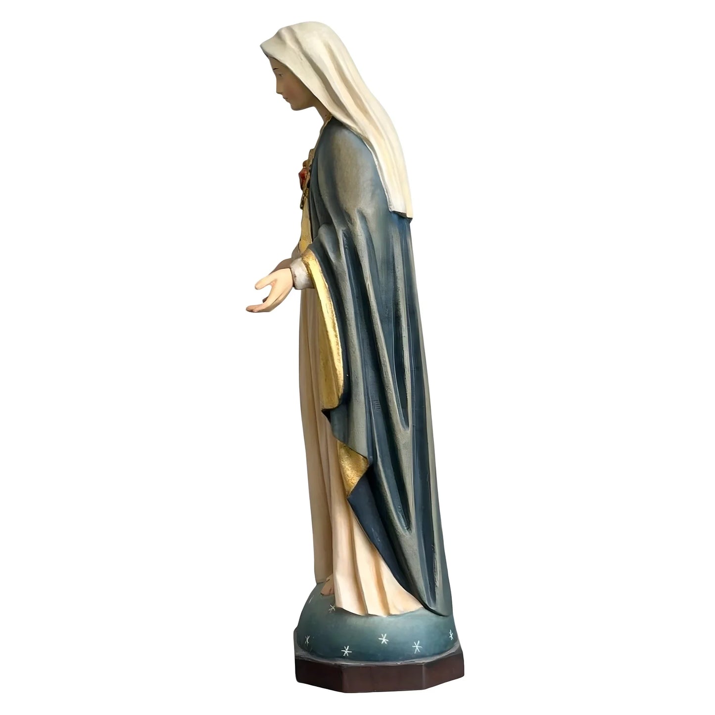 Sculpture of the Immaculate Heart of Mary, Val Gardena Wood Craftsmanship