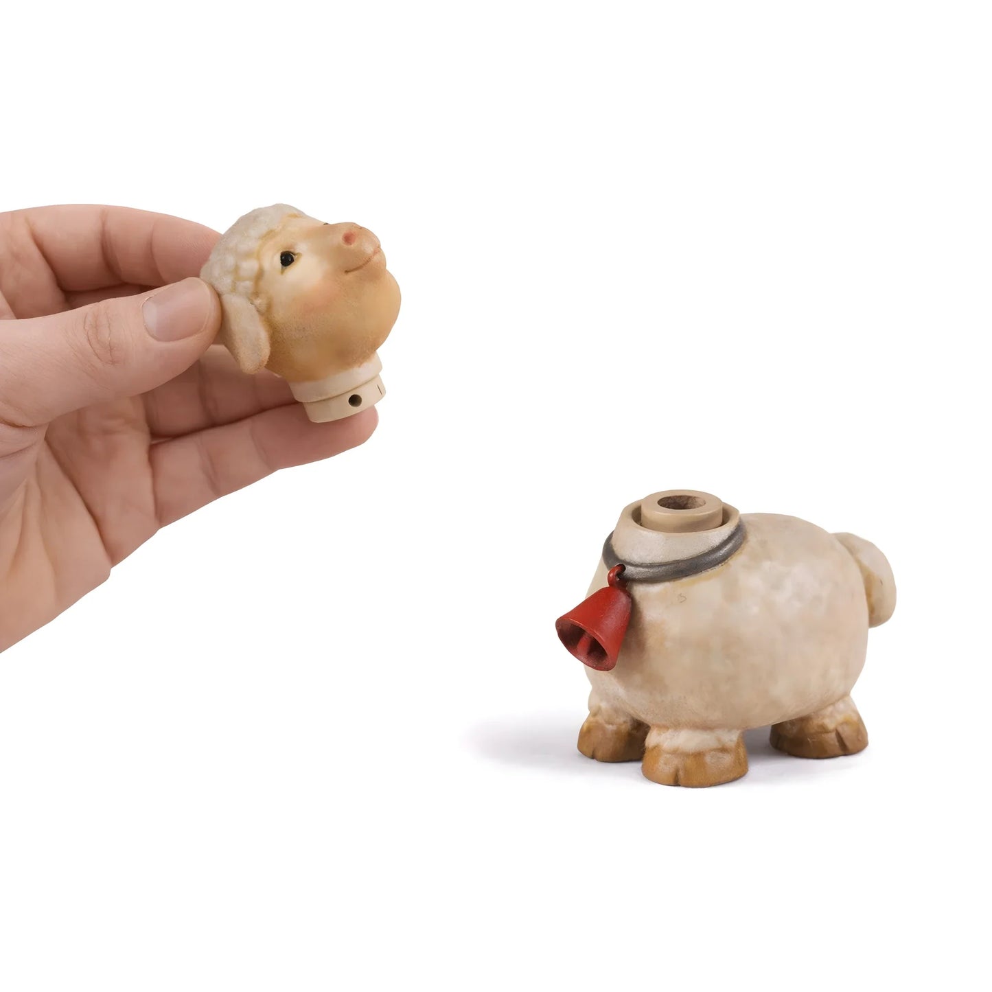 Lamb with Red Bell - Maple Wood