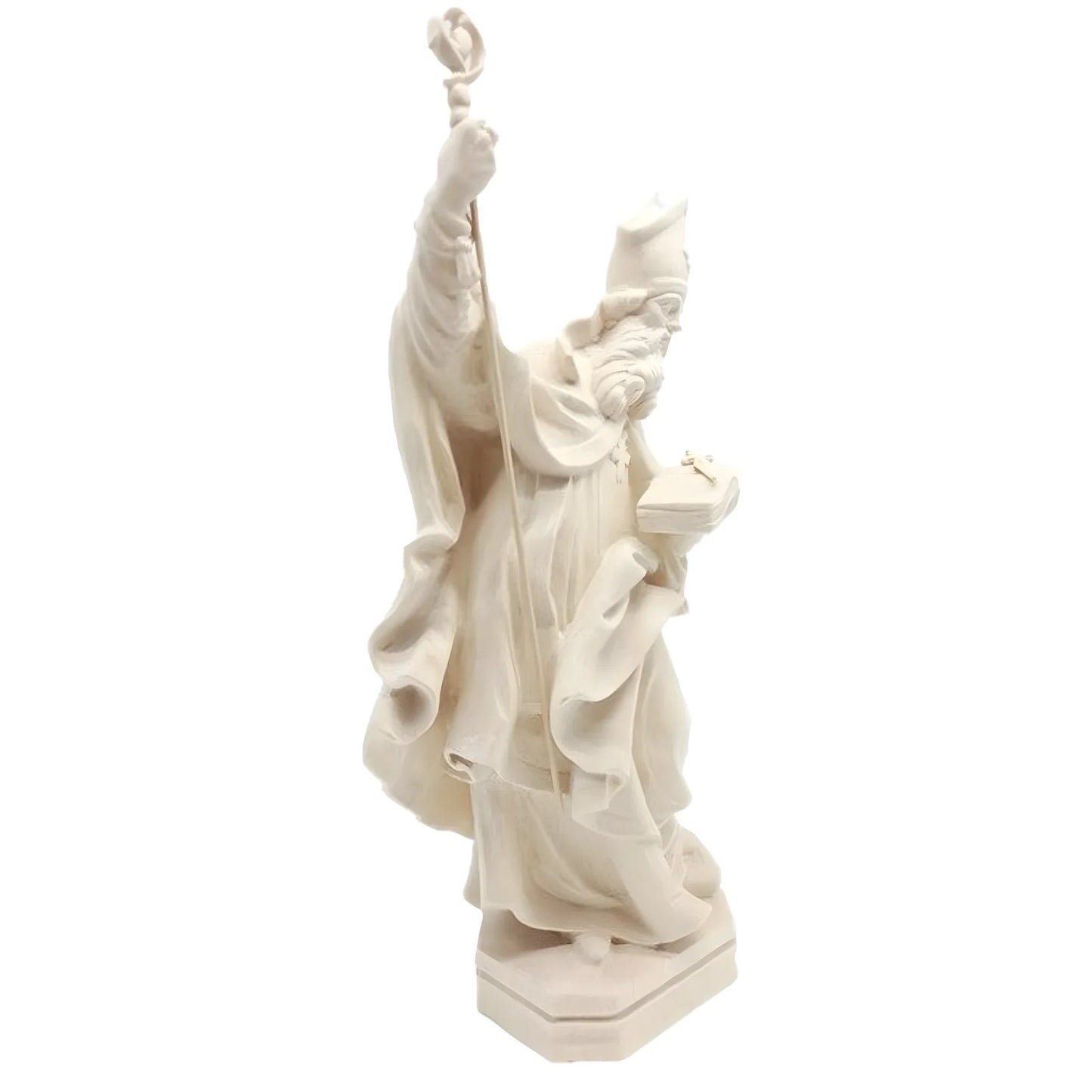 Sculpture of Saint Kilian Bishop in Painted Wood from Val Gardena