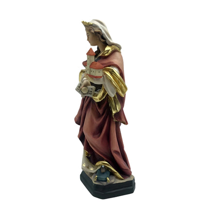 Wood Sculpture Saint Matilda, Queen and Founder, Val Gardena