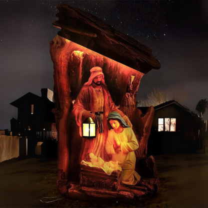 Silent Night Lighted Outdoor Nativity