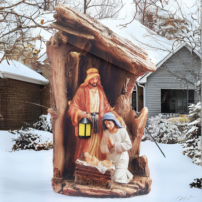 Silent Night Lighted Outdoor Nativity