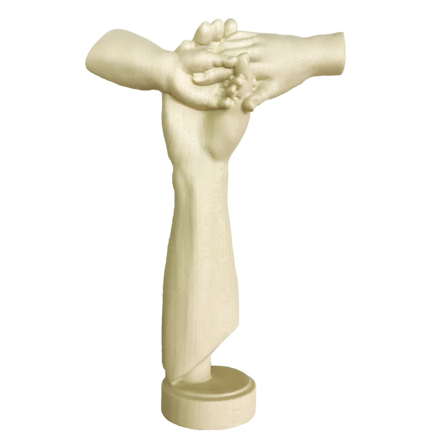 Symbol of Peace and Brotherhood: United Hands Sculpture in Maple Wood