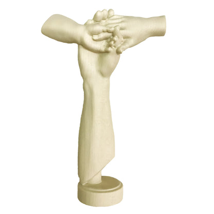 Symbol of Peace and Brotherhood: United Hands Sculpture in Maple Wood