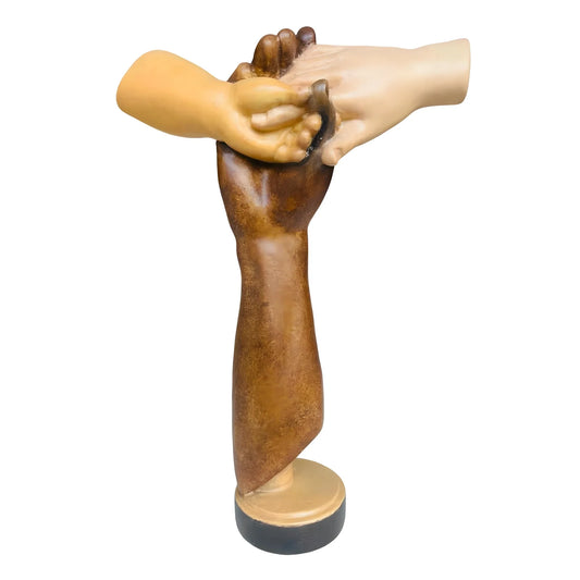 Symbol of Peace and Brotherhood: United Hands Sculpture in Maple Wood