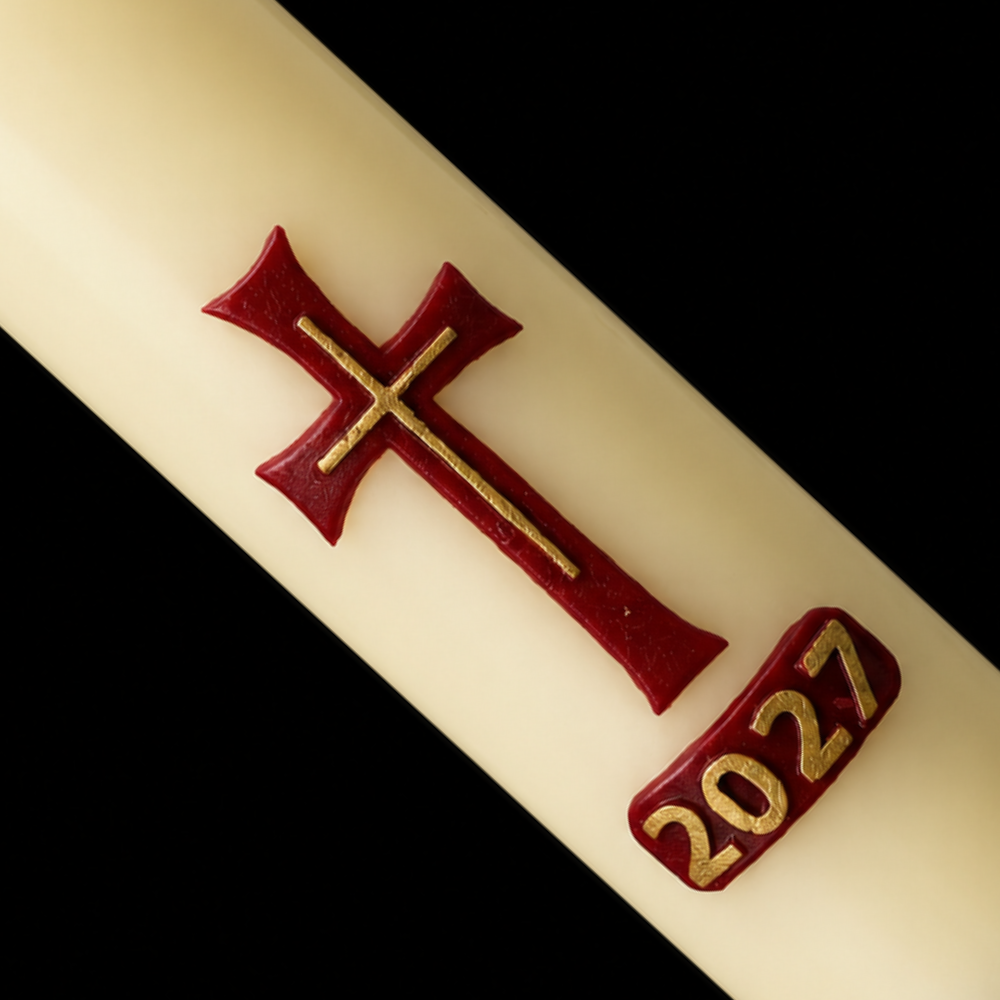 Simple Cross Home Paschal Candle - 3" x 12"