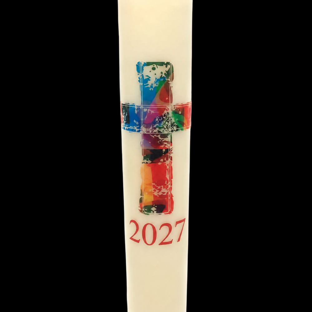 Stained Glass Cross Paschal Candle