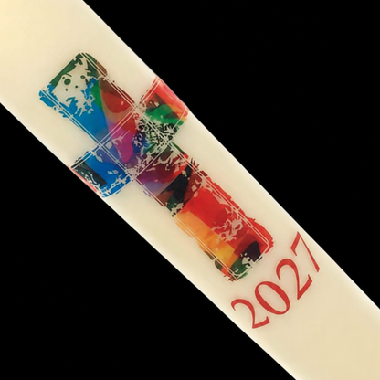 Stained Glass Cross Paschal Candle