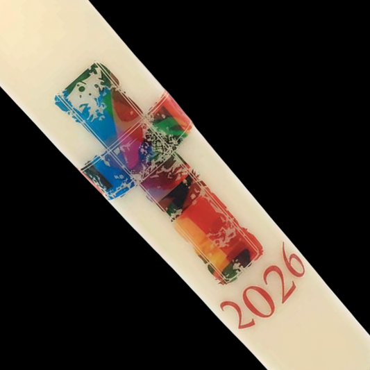 Stained Glass Cross Paschal Candle