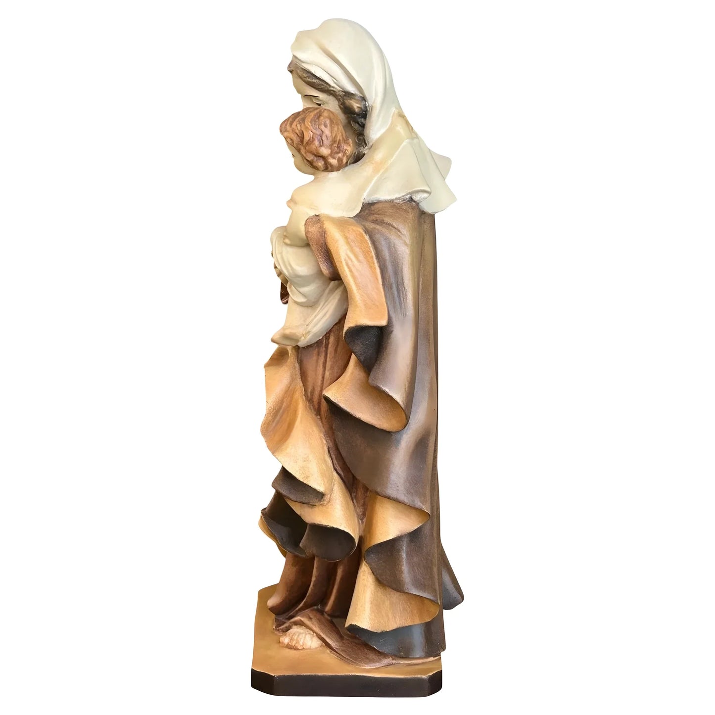 Our Lady of the Heart with Child statue in carved wood from Val Gardena