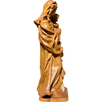 Our Lady of the Heart with Child statue in carved wood from Val Gardena