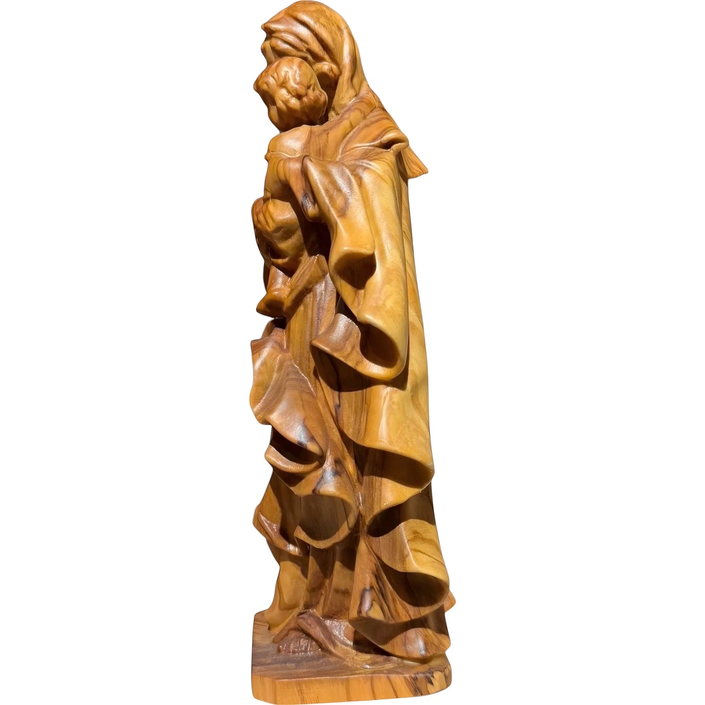 Our Lady of the Heart with Child statue in carved wood from Val Gardena