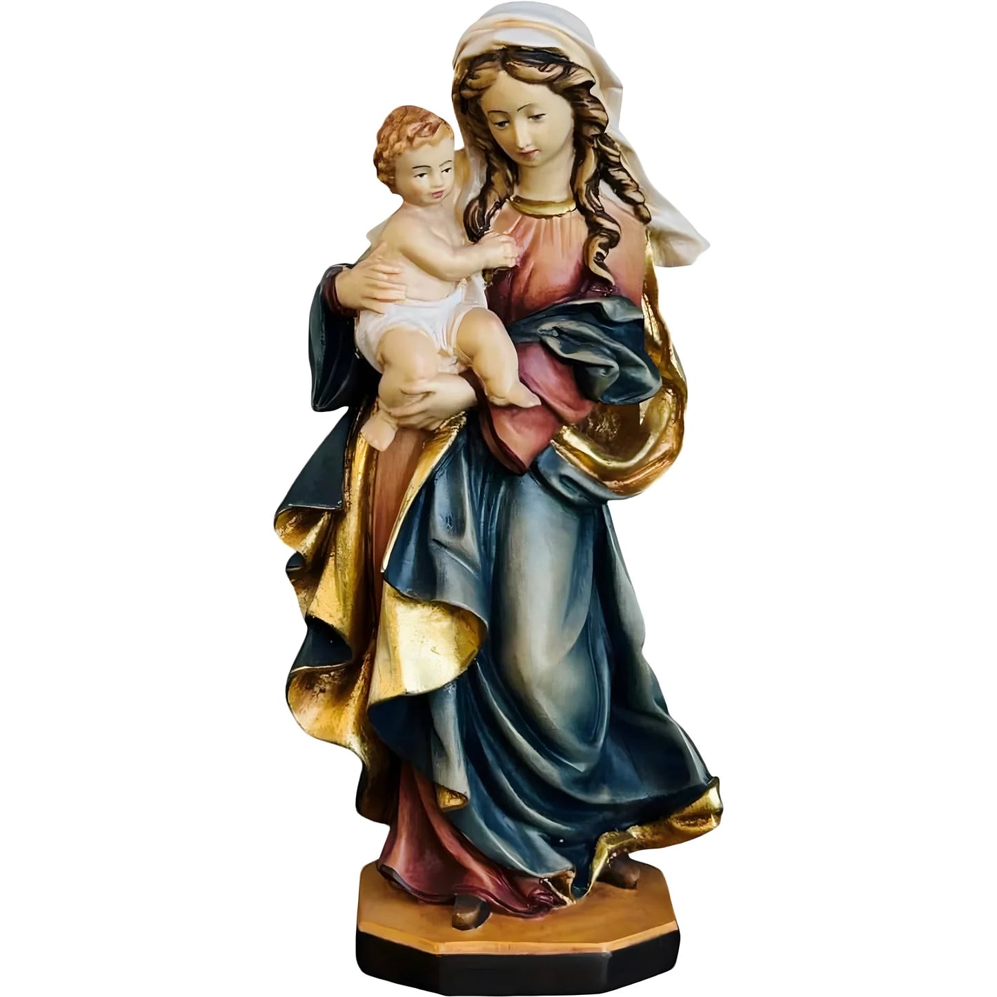 Statue Our Lady of Reverence carved in Val Gardena Wood