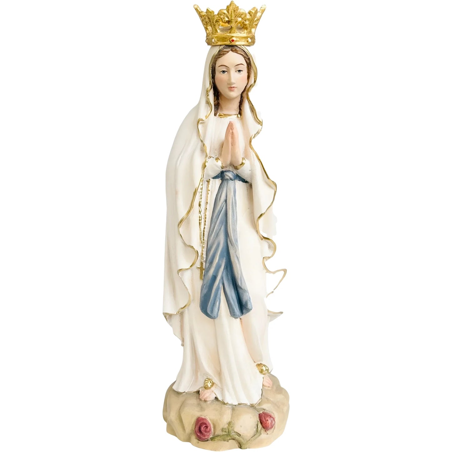 Statue Our Lady of Lourdes Immaculate Conception in Val Gardena Wood with Crown