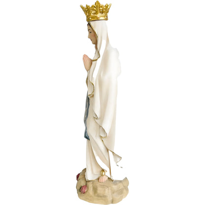 Statue Our Lady of Lourdes Immaculate Conception in Val Gardena Wood with Crown