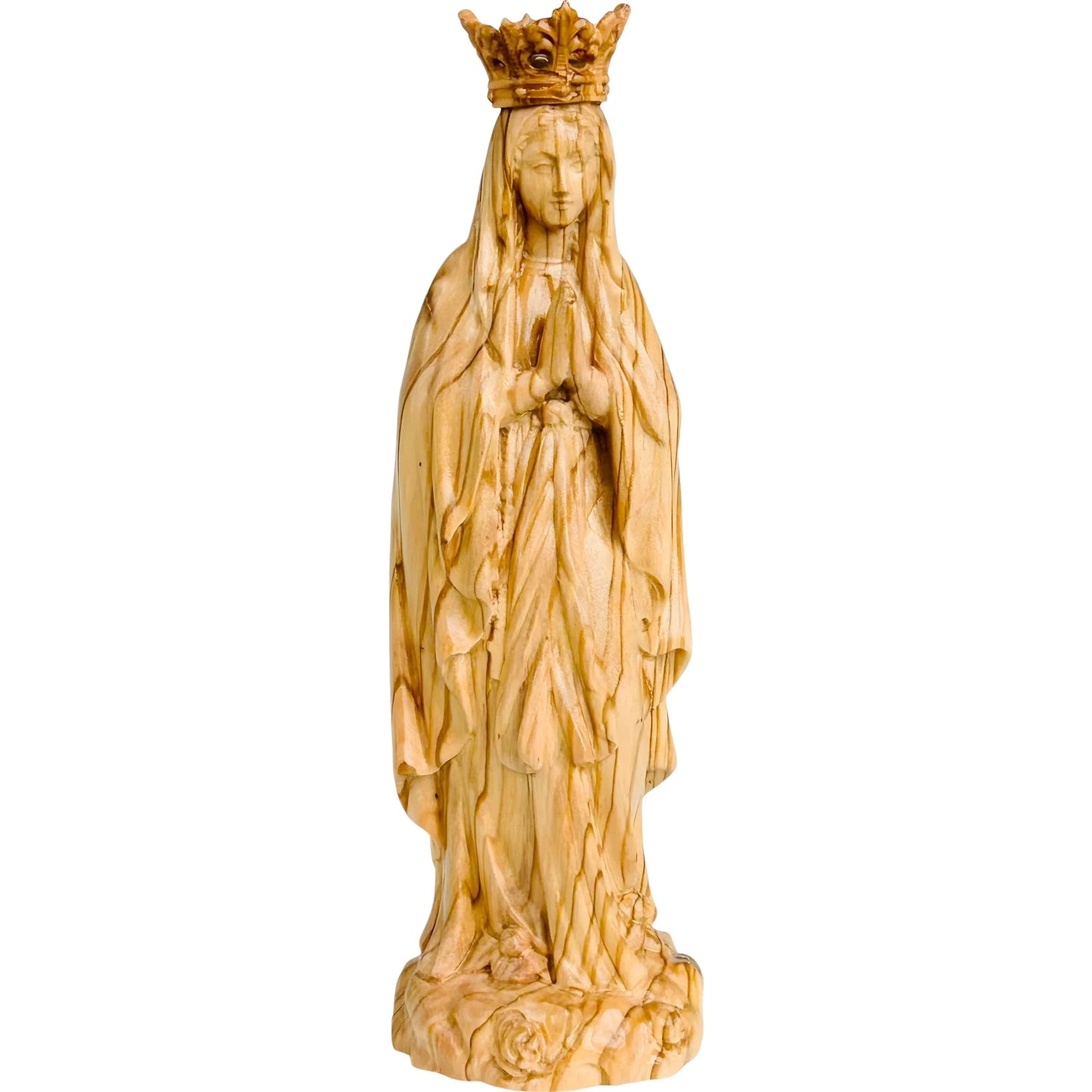 Statue Our Lady of Lourdes Immaculate Conception in Val Gardena Wood with Crown