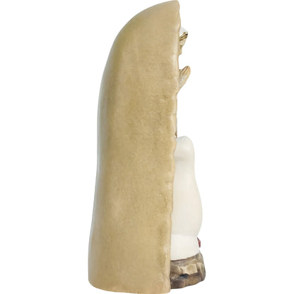 Lourdes Grotto Madonna Statue with Saint Bernadette | Val Gardena Wood Carving