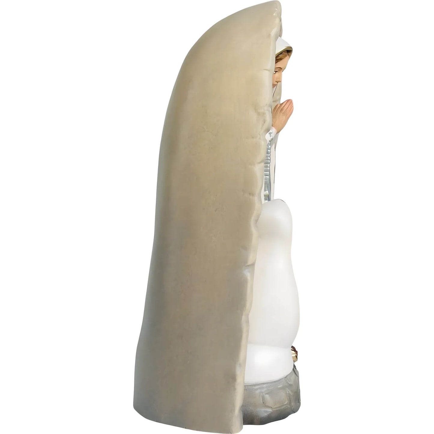 Lourdes Grotto Madonna Statue with Saint Bernadette | Val Gardena Wood Carving