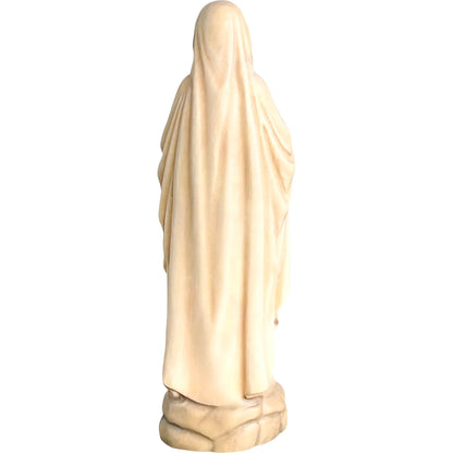 Hand-carved Lourdes Madonna statue in maple and linden wood