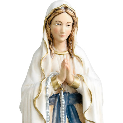 Hand-carved Lourdes Madonna statue in maple and linden wood