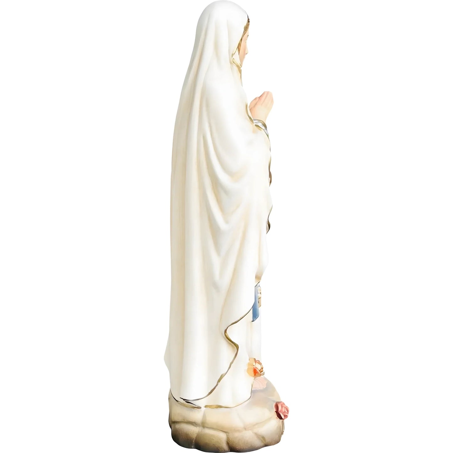 Hand-carved Lourdes Madonna statue in maple and linden wood