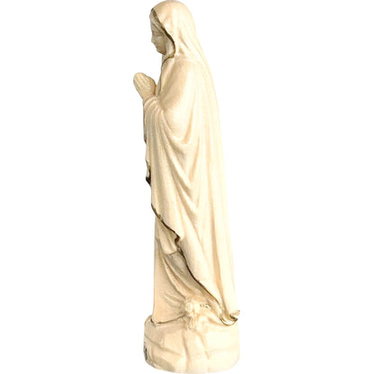 Hand-carved Lourdes Madonna statue in maple and linden wood