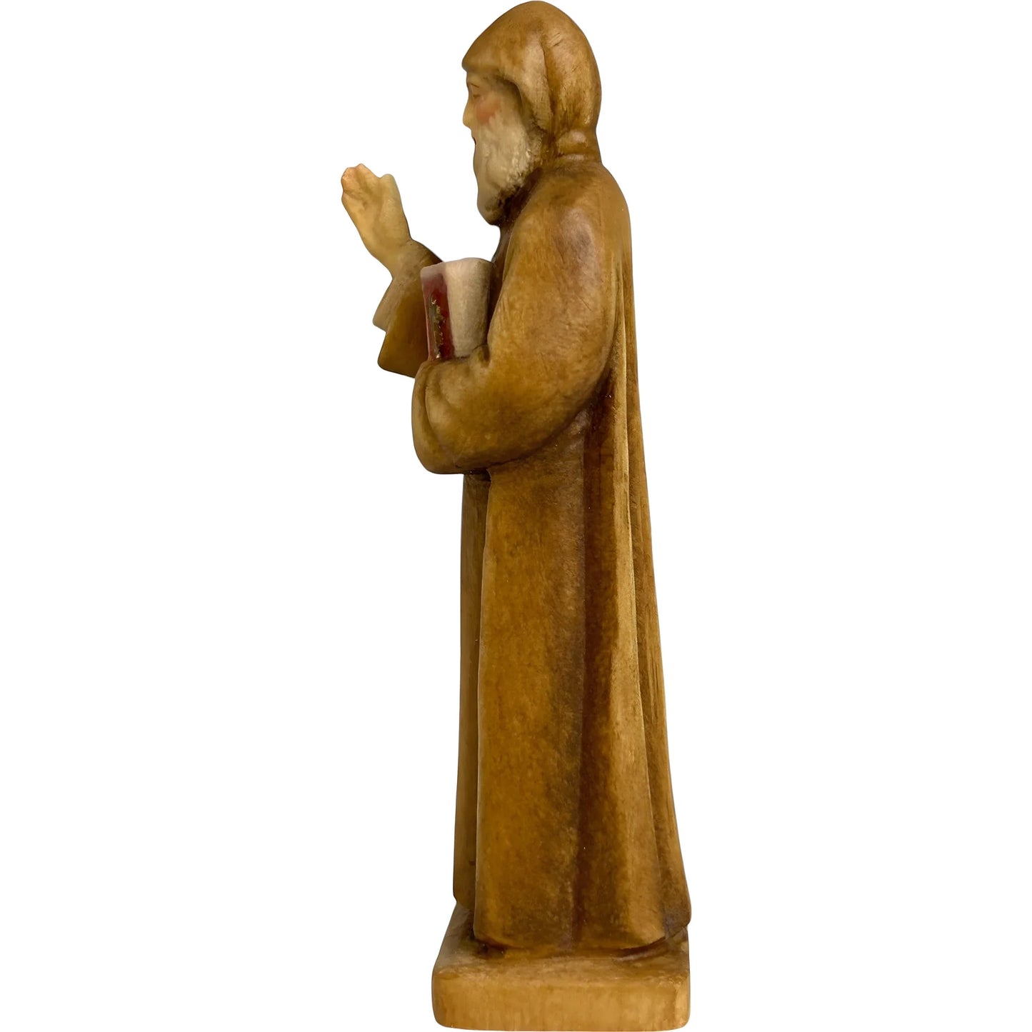 St. Charbel Makhlouf Statue in Hand-Carved Wood Val Gardena