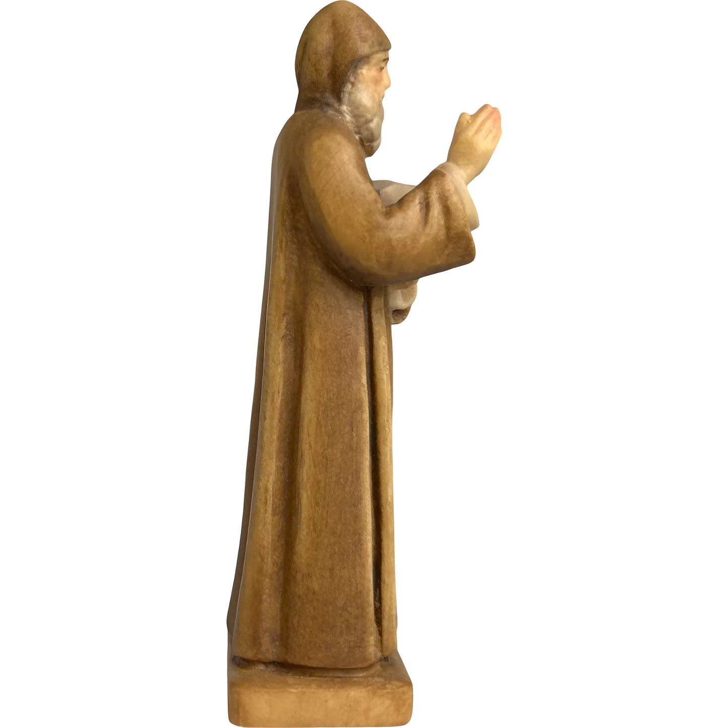St. Charbel Makhlouf Statue in Hand-Carved Wood Val Gardena