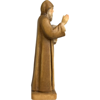 St. Charbel Makhlouf Statue in Hand-Carved Wood Val Gardena