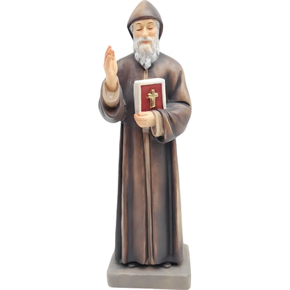 St. Charbel Makhlouf Statue in Hand-Carved Wood Val Gardena