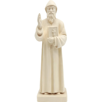 St. Charbel Makhlouf Statue in Hand-Carved Wood Val Gardena