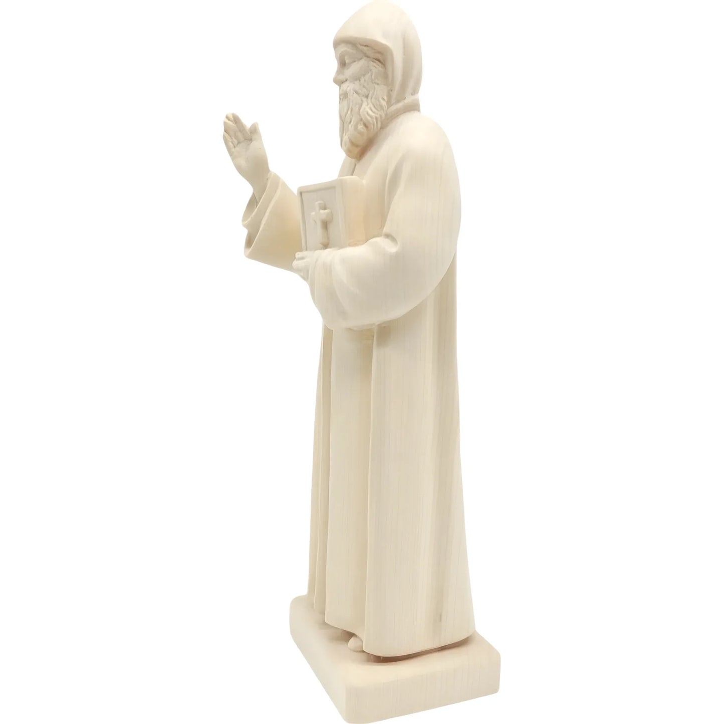 St. Charbel Makhlouf Statue in Hand-Carved Wood Val Gardena