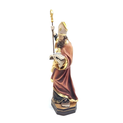 St. Clement Statue in Hand-Carved Wood from Val Gardena, Anchor Symbol