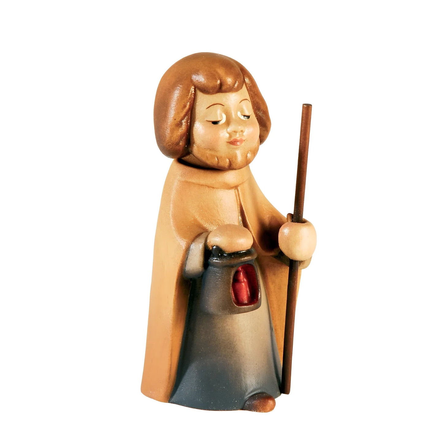 Saint Joseph Statue with Staff and Lantern | Val Gardena Maple Wood