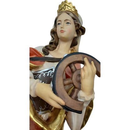 Saint Catherine of Alexandria Statue - Val Gardena Wood Sculpture