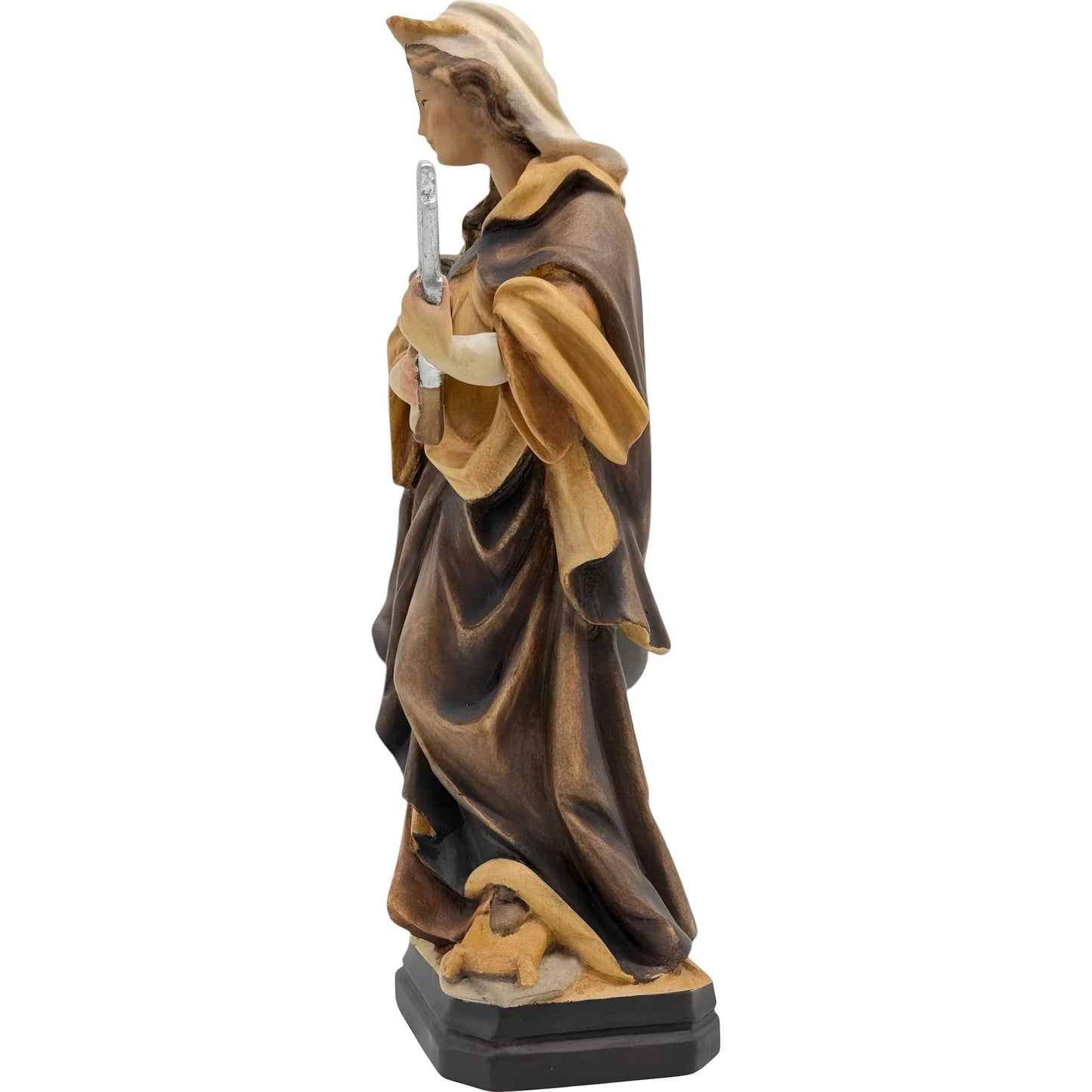 St. Cecilia, Patron Saint of Music Statue with Organ | Wood Carving from Val Gardena