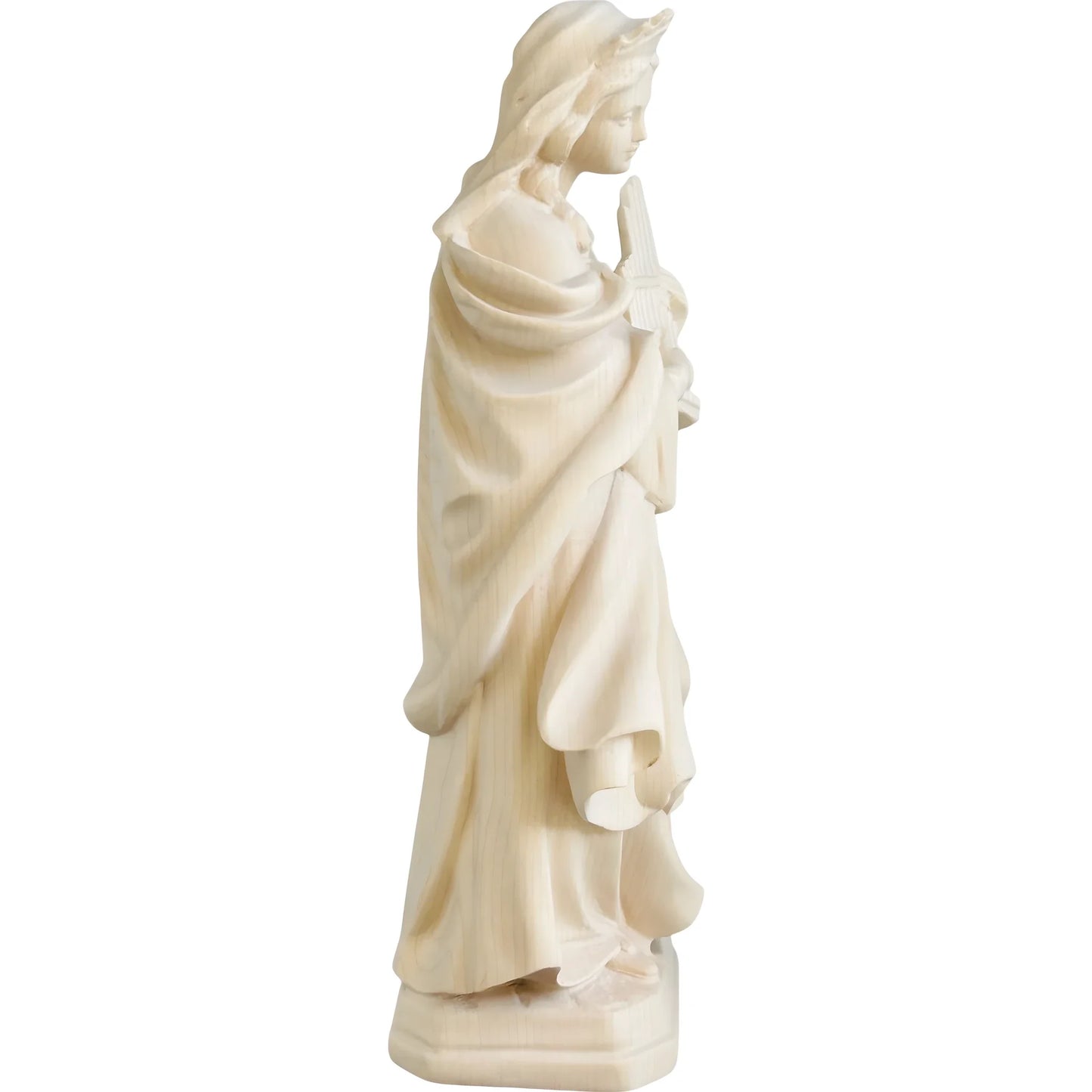 St. Cecilia, Patron Saint of Music Statue with Organ | Wood Carving from Val Gardena