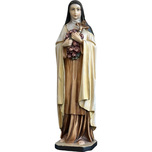 Statue of Saint Thérèse of Lisieux in hand-carved and hand-painted wood