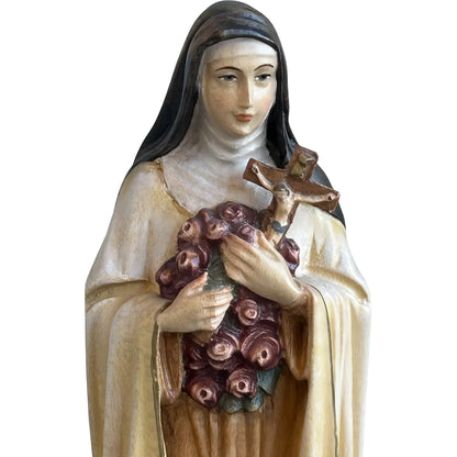 Statue of Saint Thérèse of Lisieux in hand-carved and hand-painted wood